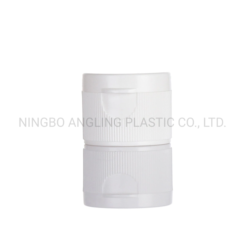 28mm Plastic Cap for Flip Top Cap Bottle in Ribbed White Colors