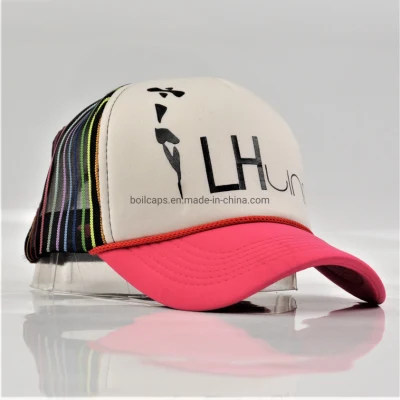 Gorra de camionero de sombrero deportivo con cuerda de espuma con logotipo impreso personalizado de moda de fábrica para mujer