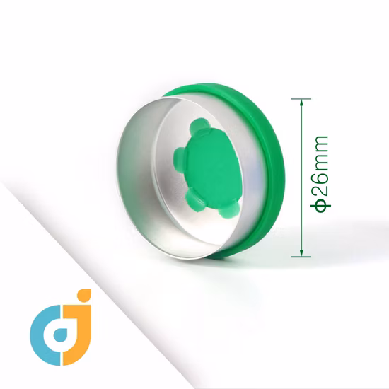 Tapa abatible de plástico de aluminio de 26 mm con acabado mate para infusión